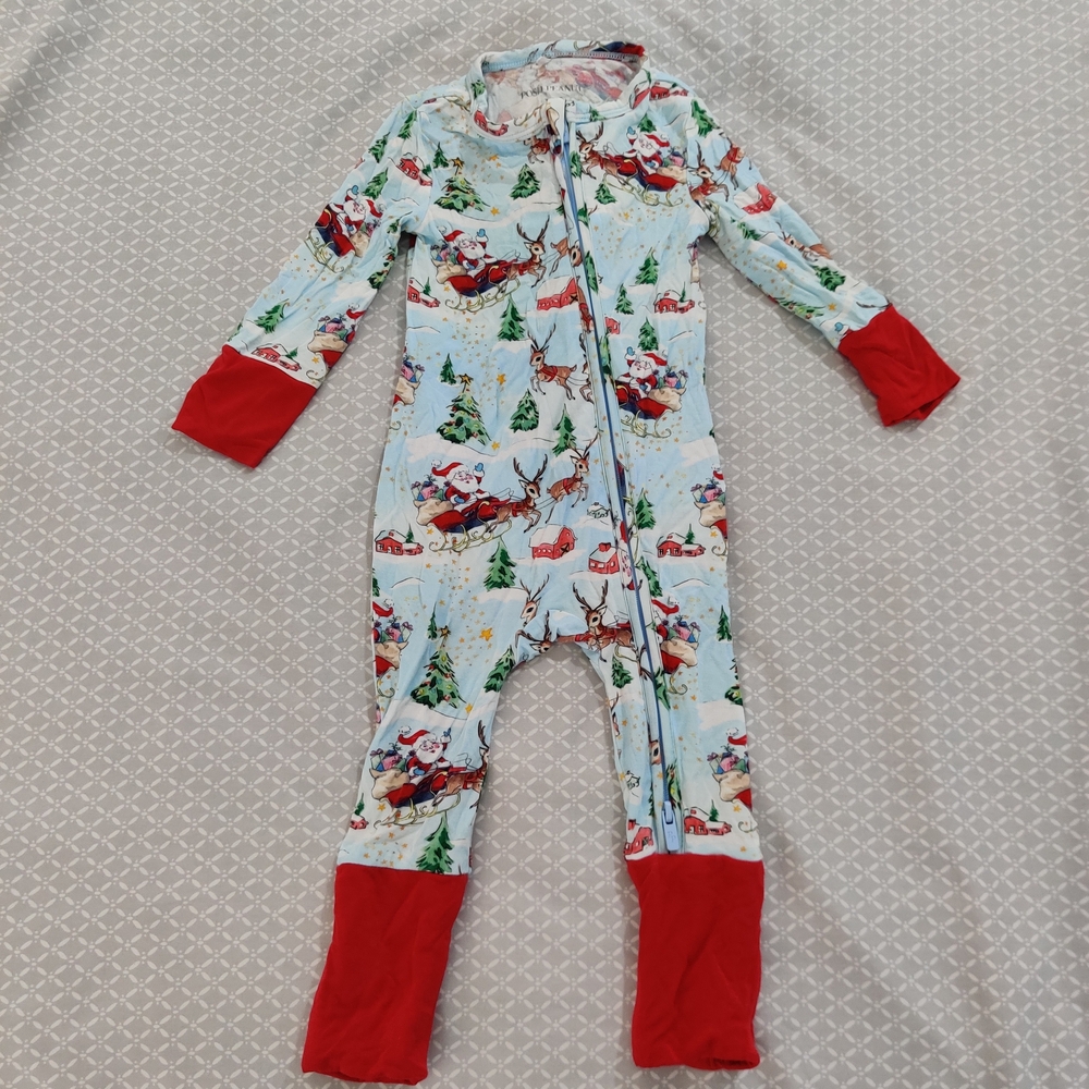 Posh Peanut Santa and Reindeer Kids One Piece Size 3-6mo